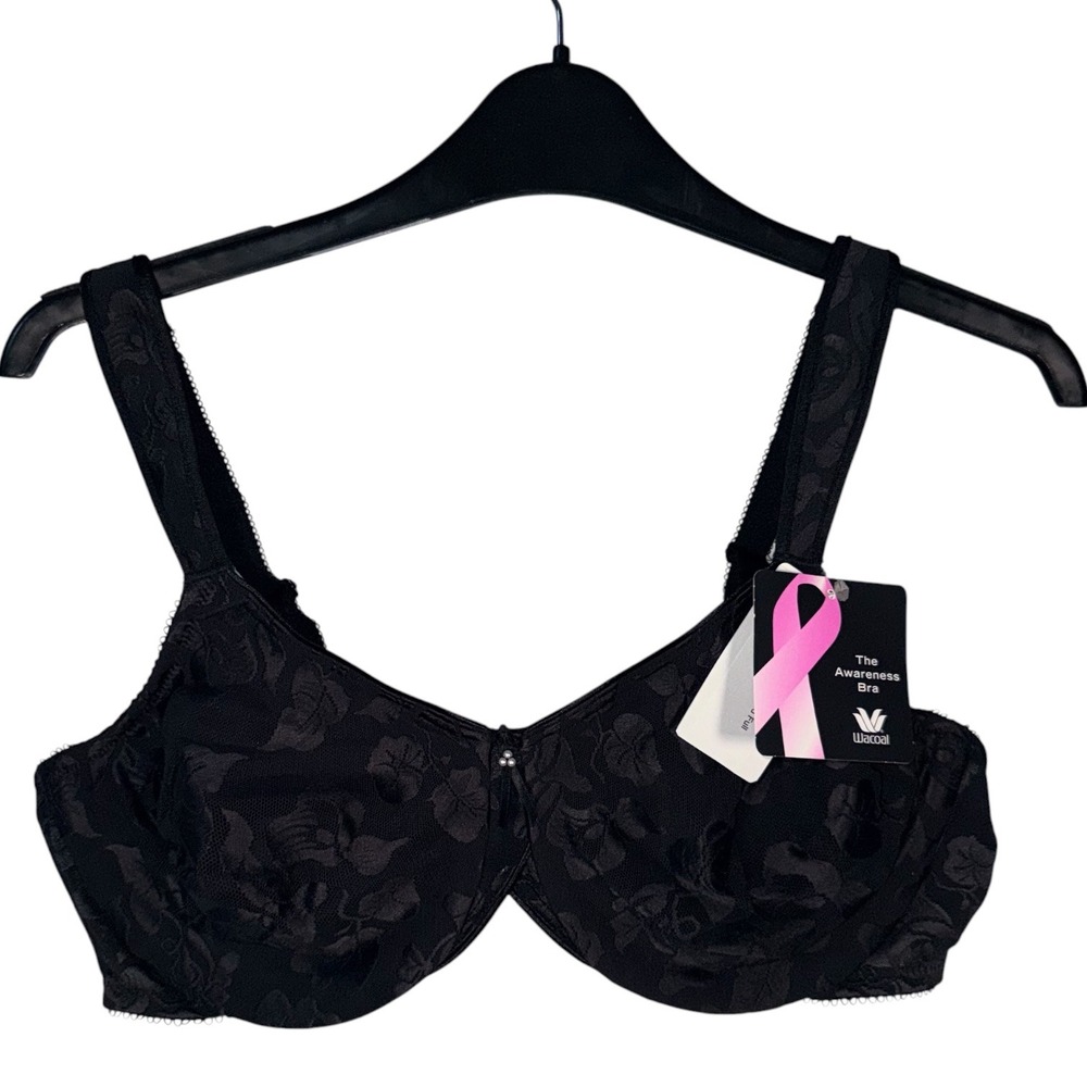 Wacoal Womens Size 40C Awareness Black Underwire Unlined Bra NWT